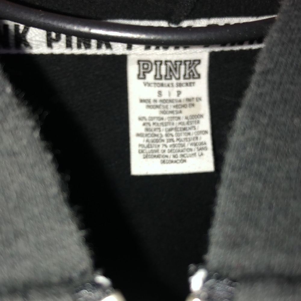 Pink Victoria’s Secret red and black zip up hoodie size small pink Vs hoodie​​ - Picture 4 of 6
